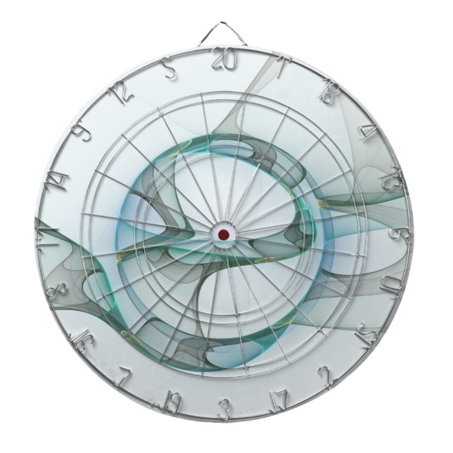 Diana Resumen moderno Arte fractal azul turquesa gris (Frente)