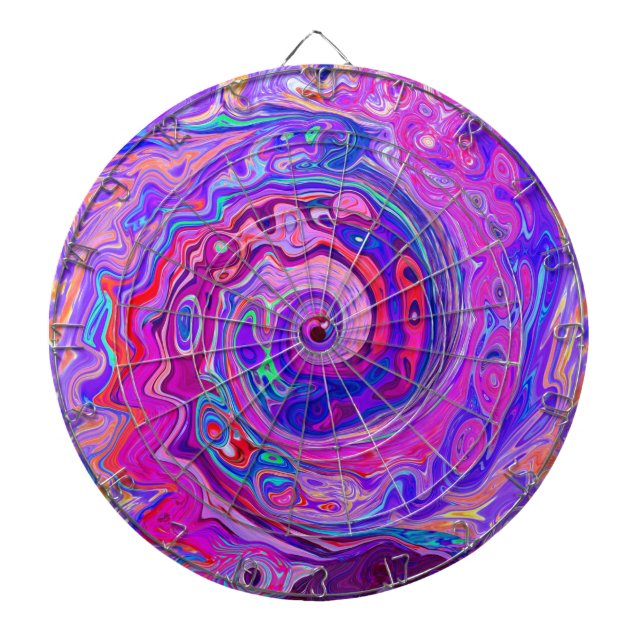 Diana Resumen retro púrpura y Naranja Groovy Swirl (Frente)