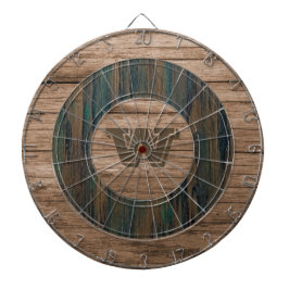 Diana Retro Rustic Wood Personalized Dartboard