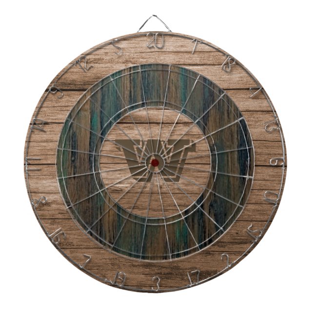 Diana Retro Rustic Wood Personalized Dartboard (Frente)