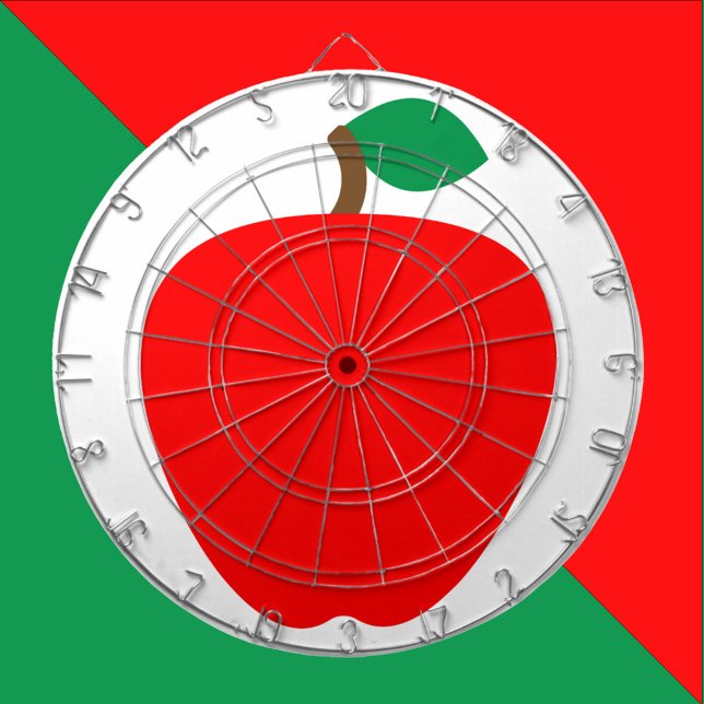 Diana Rojo de frutas de Apple (A dartboard with a red apple.)