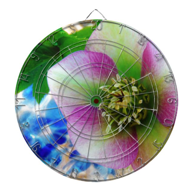 Diana Rosa rosa de Cuaresma bola de vidrio azul (Frente)