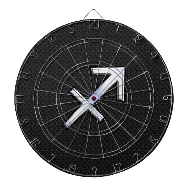 Diana Rótulo cromado como sagitario zodiaco en negro (Frente)