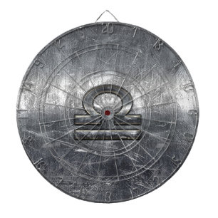 Diana Rótulo industrial Libra Zodiac en acero plateado