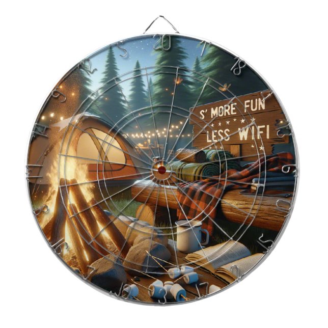 Diana S’more Fun Camping Dartboard – Rustic Game Decor (Frente)