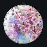 Diana Sakura rosa sobre fondo de pintura<br><div class="desc">Dibujado artísticamente,  rama de rosa,  flores de cerezo sobre fondo pintoresco,  texturizado,  pintado con pintura blanca,  rosa y azul. Pink Sakura</div>