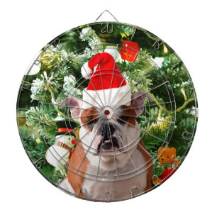 Diana Santa Hat Bulldog Árbol de Navidad Snowman Gift Bo