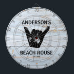 Diana Shaka Beach House Surfer<br><div class="desc">El tablero temático de Beach house es personalizado para ti.  Diseño de Shaka en madera rústica y negro. Personalizar con tu texto para personalizar. Contáctame si necesitas ayuda,  me encantaría ayudarla.</div>