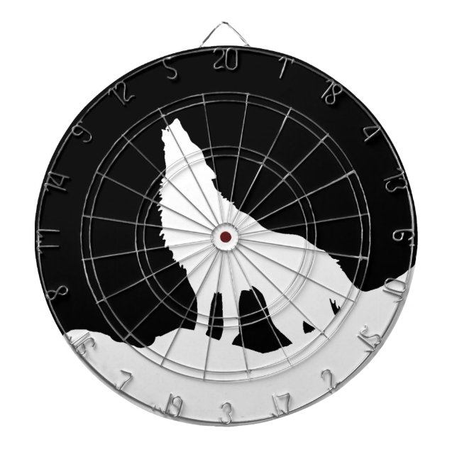 Diana Silhouette de Lobo de Arte Pop Blanco y Negro (Frente)