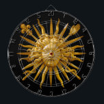 Diana Símbolo de Luis XIV el Rey Sol<br><div class="desc">Símbolo de Luis XIV el Rey Sol (Roi Soleil) en la puerta dorada del castillo de Versalles con fondo negro</div>