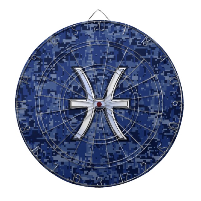Diana Símbolo zodiaco de Pisces en camo digital azul de  (Frente)