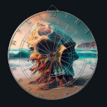 Diana Skull on the beach<br><div class="desc">A large skull sits on top of the sand in the ocean, in the style of surreal 3d landscapes, intense color palette, redshift, vibrant illustrations, photo-realistic landscapes, textural explorations</div>