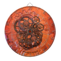 Steampunk Scifi Gears Naranja Máquina del siglo XI