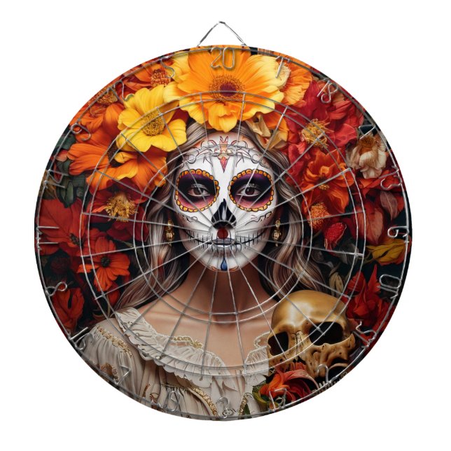 Diana Sugar Skull Lady Dartboard (Frente)
