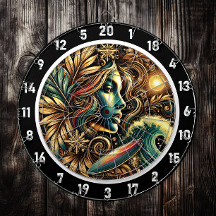 Diana Surfer con arte de sol brillante dorado