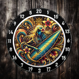 Diana Surfer Glow con arte tropical de atardecer