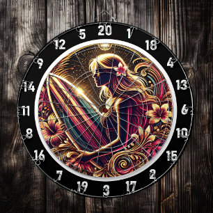 Diana Surfer Golden Sunset con resplandor neón