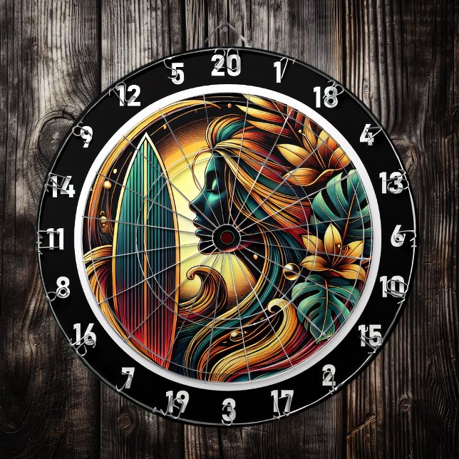Diana Surfista Tropical Golden Sunset Glow Art (Subido por el creador)