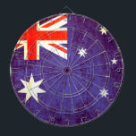 Diana Tarjeta de dardo con estilo anticuado de la bander<br><div class="desc">Un original estilo de Australia banderas de dardos en tonos rojo,  blanco y azul. Diseñado con la bandera de Australia y añadiendo un pequeño tratamiento vintage. Producido por Sarah Trett. Se vería genial en un bar,  dormitorio o salón patriótico australiano.</div>