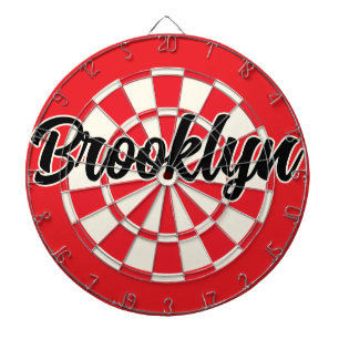 Diana Texto editable de Brooklyn Nyc Retro Blanco Rojo N
