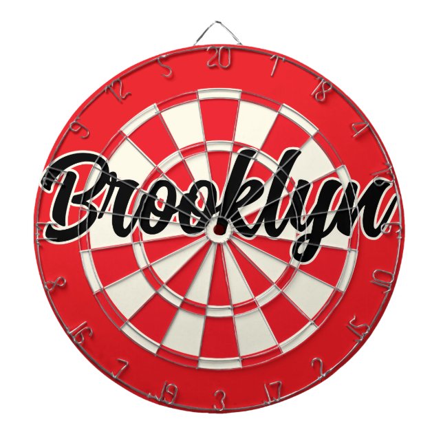 Diana Texto editable de Brooklyn Nyc Retro Blanco Rojo N (Frente)