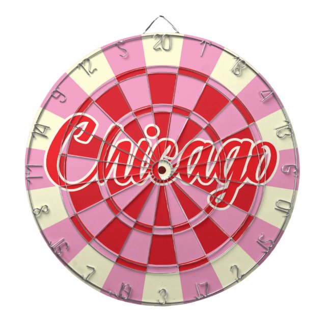 Diana Texto editable en Chicago Diseño rosa y rojo vinta (Frente)