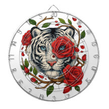 Tigre blanco con rosas rojas - Floral de vida salv