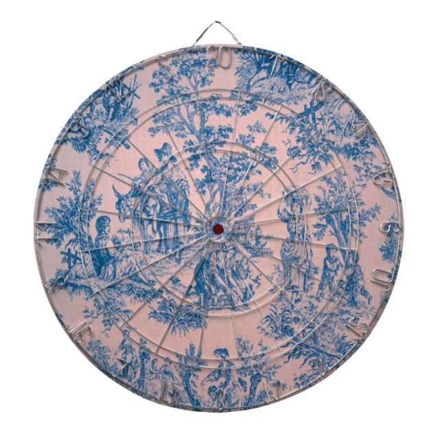 Diana Tile de jouy rosa y azul elegante (Frente)