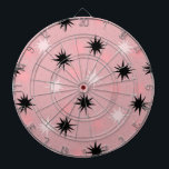 Diana Tiras estelares de color rosa atómico<br><div class="desc">Este tablero de estrenos atómicos rosados tiene toda la diversión moderna de mediados de siglo de la cocina de su abuela, menos el linóleo pegajoso. El diseño kitsch tiene un fondo rosa con especkles de oro y estribos colocados al azar en negro y dos tonos rosas. Esta decoración de inspiración...</div>