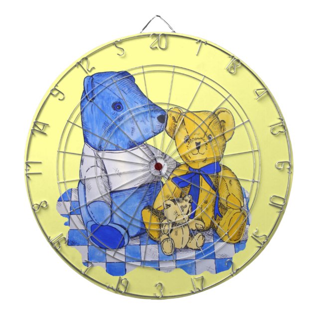 Diana tres lindos teddies en el arte original de la tela (Frente)