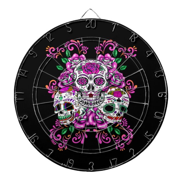 Diana Triple cráneo de calaveras azucareras rosadas (Frente)
