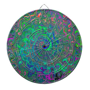 Diana Trippy Chartreuse y Blue Retro Liquid Swirl