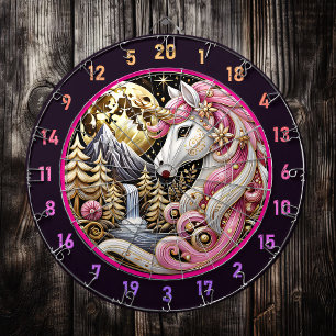 Diana Unicornio Rosa está bajo la luna de oro
