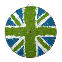 Union Jack Art Green Tones Verde azulados