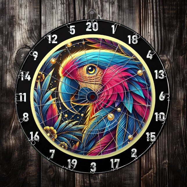 Diana Vibrant Parrot Dartboard para salas de juego azul (Subido por el creador)