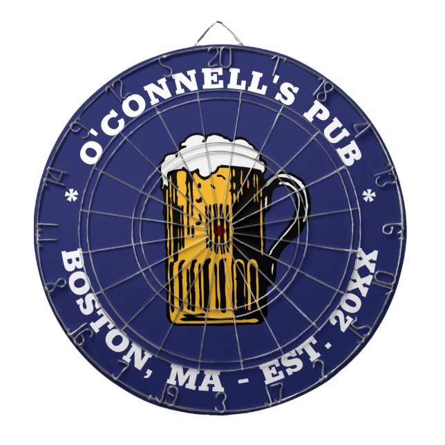 Diana Vintage blue beer glass personalizado foto nombre  (Frente)