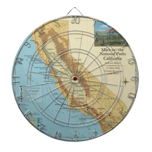 Diana Vintage California National Parks Map Art (Frente)