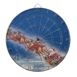 Diana Vintage Christmas, Santa Flying Sleigh w Reindeer