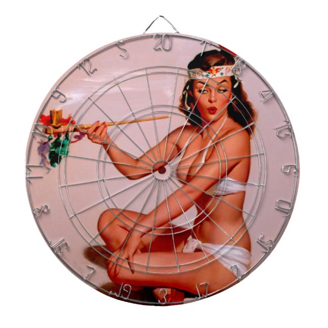 Diana Vintage Pin Up Chica Smoking Peace Pipe (Frente)