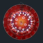 Diana Virus coronario microscópico rojo moderno<br><div class="desc">Placa de arte moderno para la ciencia roja del virus coronario microscópico</div>