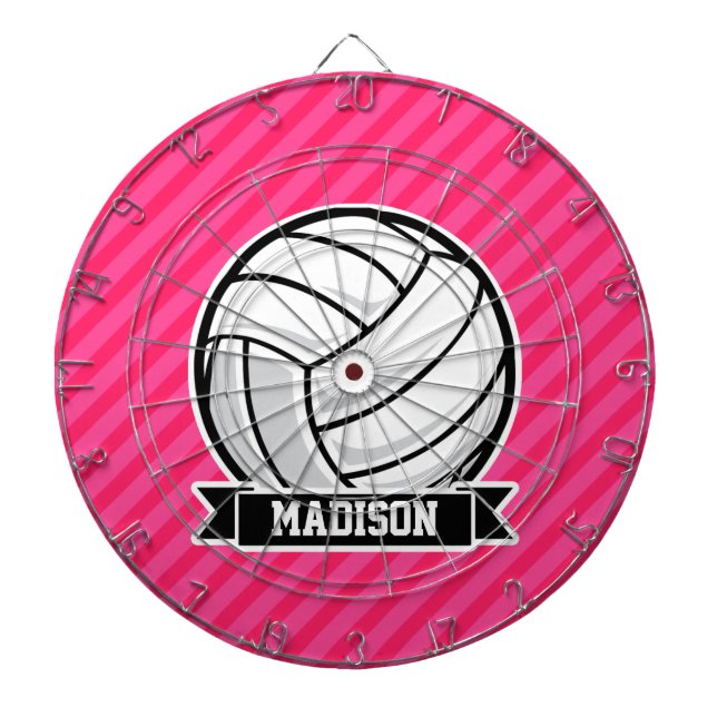Diana Voleibol en franjas rosadas neonesas (Frente)