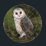 Diana Western Barn Owl Dart Board<br><div class="desc">Lechuza de Barn Occidental - Cuadros de color de agua mezclados de arte Hermosa Ave Forestal</div>