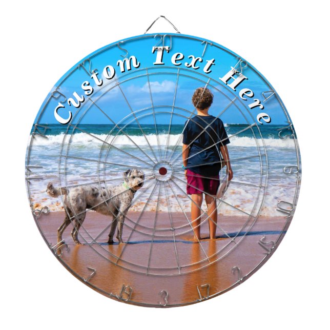 Diana With Dog Photo Dart Board Personalized Text (Frente)