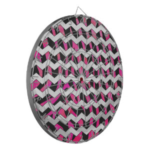 Diana Zebra Chevron negro y rosa caliente