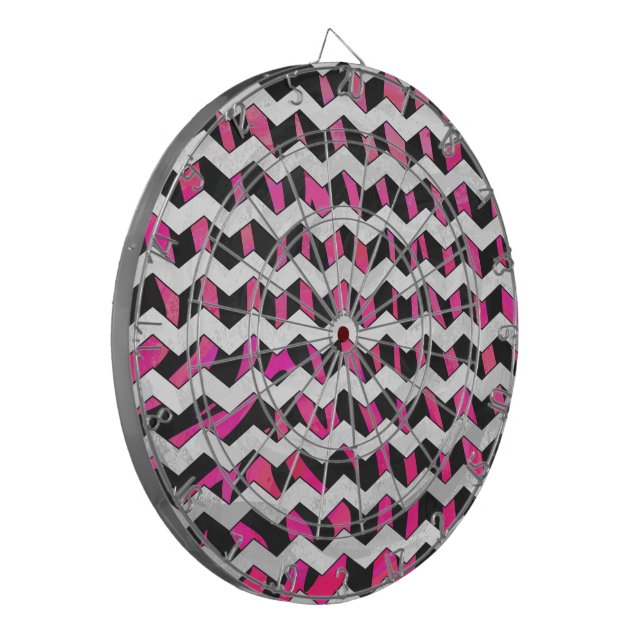 Diana Zebra Chevron negro y rosa caliente (Frente Izquierda)
