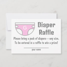 Diaper Chica Rosa Raffle Tarjeta de Gabinete Baby 