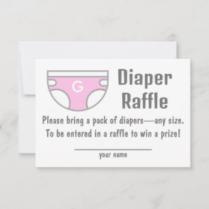 Diaper Chica Rosa Raffle Tarjeta de Gabinete Baby 