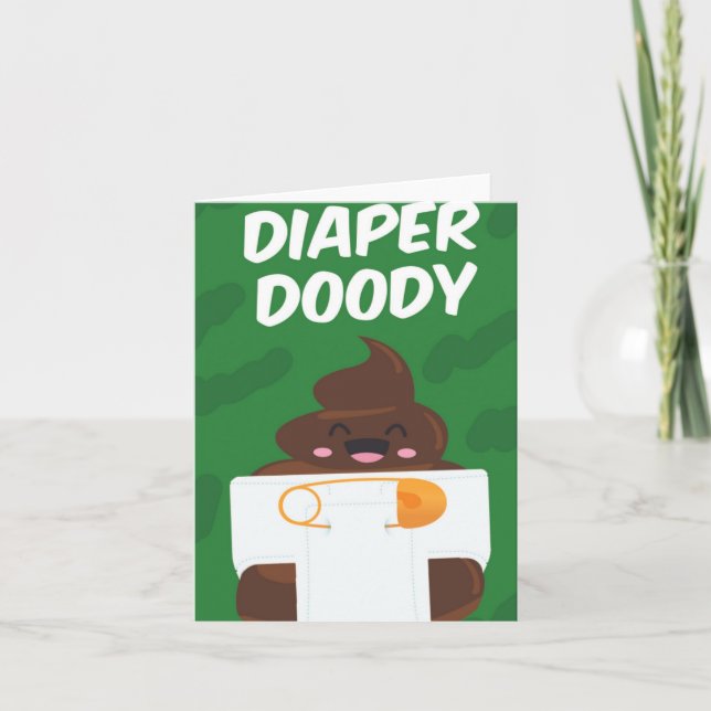 Diaper Doody Puns Tarjeta de felicitación Baby Sho (Anverso)