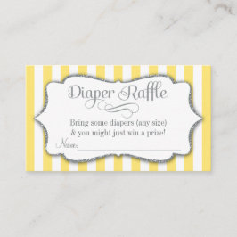 Diaper gris amarillo Raffle Baby Shower Tarjetas S