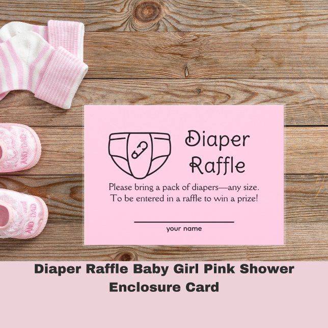 Diaper Raffle Baby Girl Pink Shower Tarjeta de Gab (Subido por el creador)